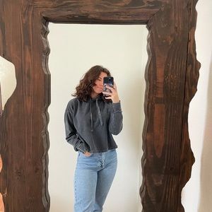 Grey Cropped Hoodie